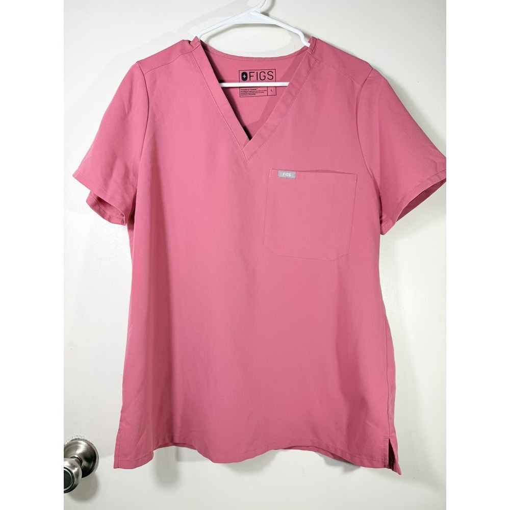 FIGS Technical Collection Scrub Top Pink Size Womens Large